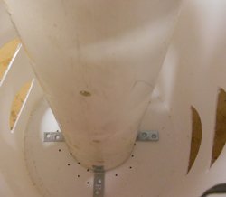 Inside a homemade garden tower.