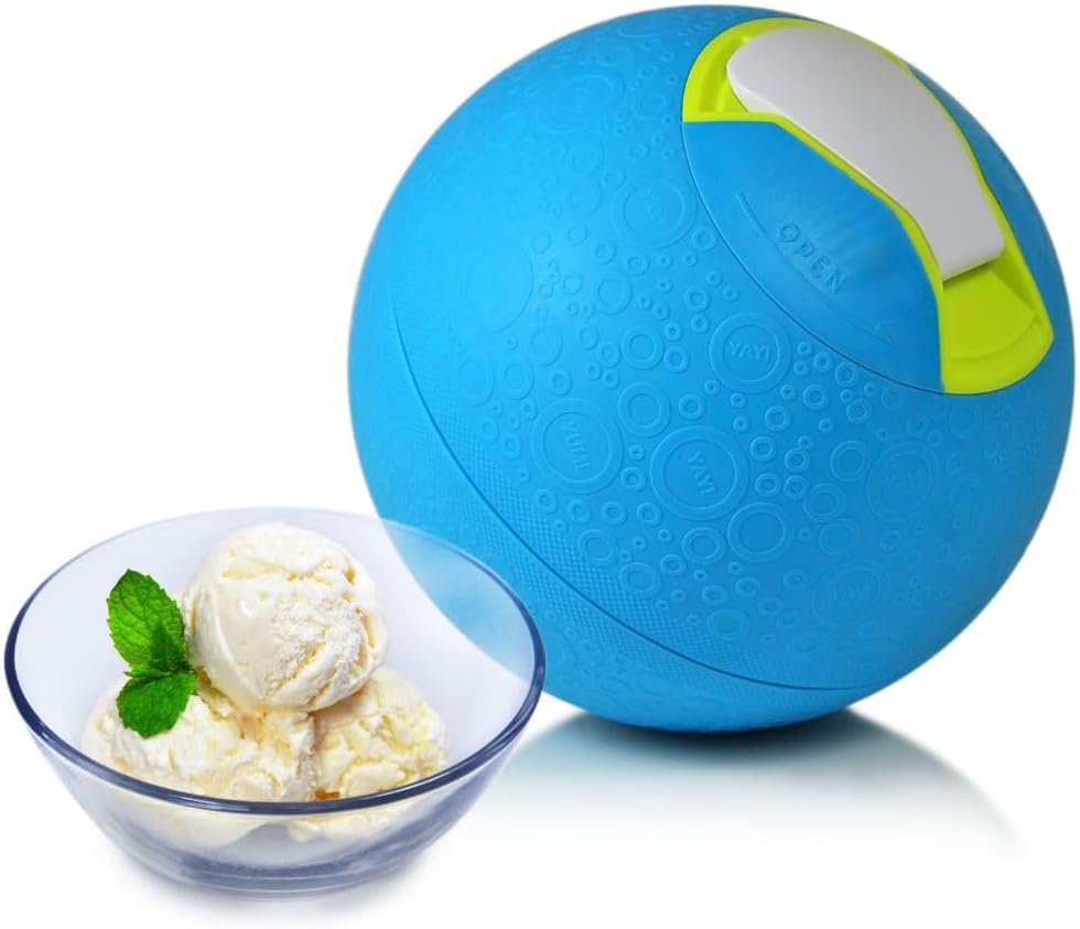 This ball is actually a hand crank ice cream maker that's great for the kids